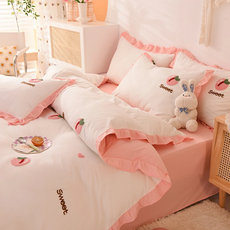 pink satin bedding set